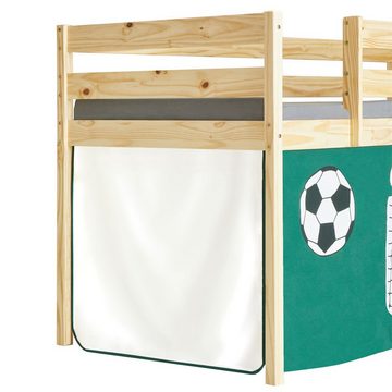 Vorhang GOAL, IDIMEX, Bettvorhang Vorhang FUSSBALL für Hochbetten Spielbetten Rutschbetten