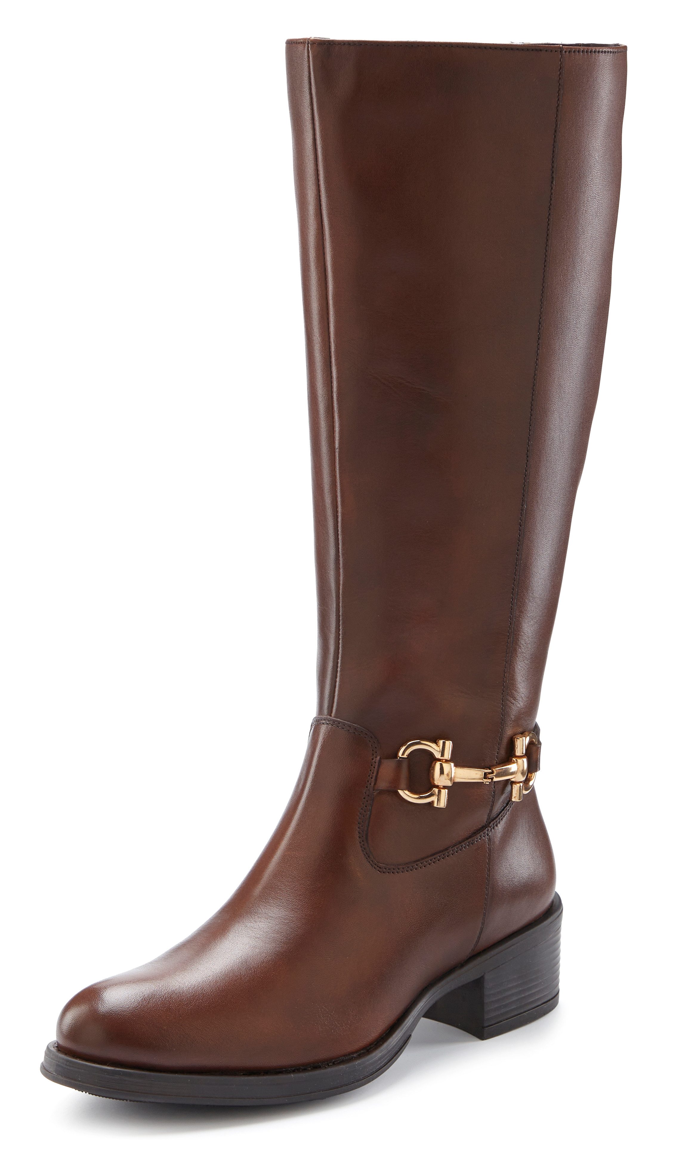 LASCANA Stiefelette Stiefel aus Leder mit Langschaft günstig online kaufen