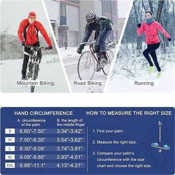 autolock Fahrradhandschuhe Thermo Handschuhe Herren Damen Touchscreen Anti-Rutsch Winddicht
