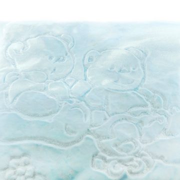 Babydecke Kuscheldecke 105 x 80 cm große und aus 100% Polyester Hellblau, LuckyBaby