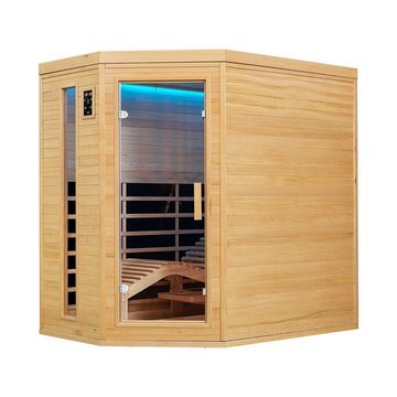 Artsauna Infrarotkabine Kolding Triplex-Heizsystem, für 2 Personen, Hemlock-Holz, Ionisator, HiFi-System, LED-Farblicht