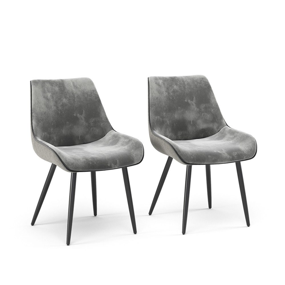 Vicco Esszimmerstuhl Eleganza, Grau, 2er Set günstig online kaufen