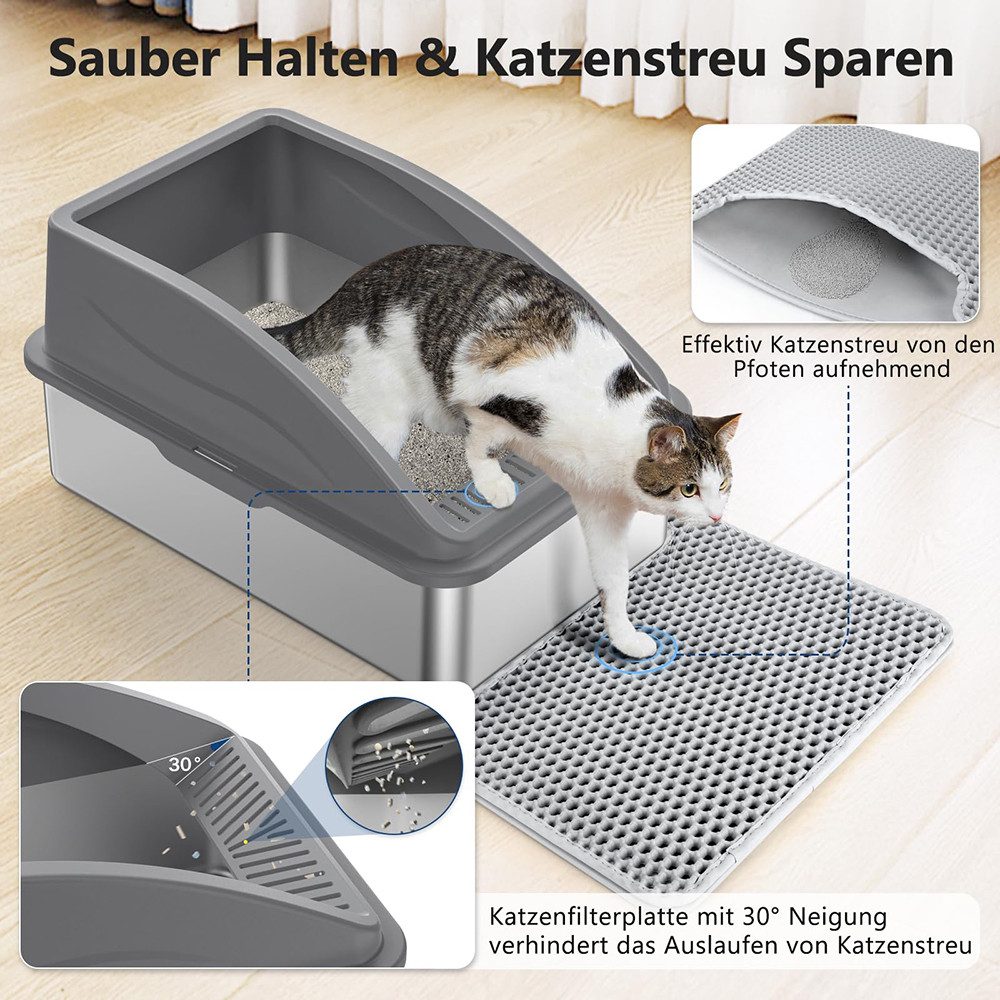 FOUORTUNATE-BEE Katzentoilette Katzenklo Edelstahl XXL, Katzentoilette Edel günstig online kaufen