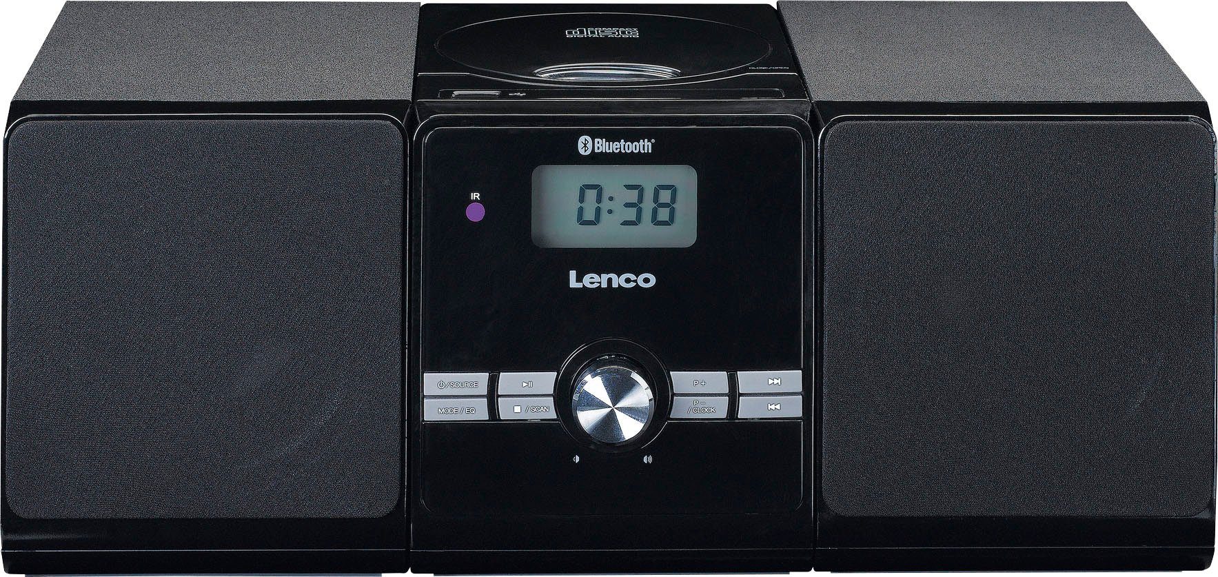 Lenco MC-030BK CD-Radiorecorder (Digitalradio (DAB), Komplettes HiFi-Set  mit 2 Holzlautsprechern