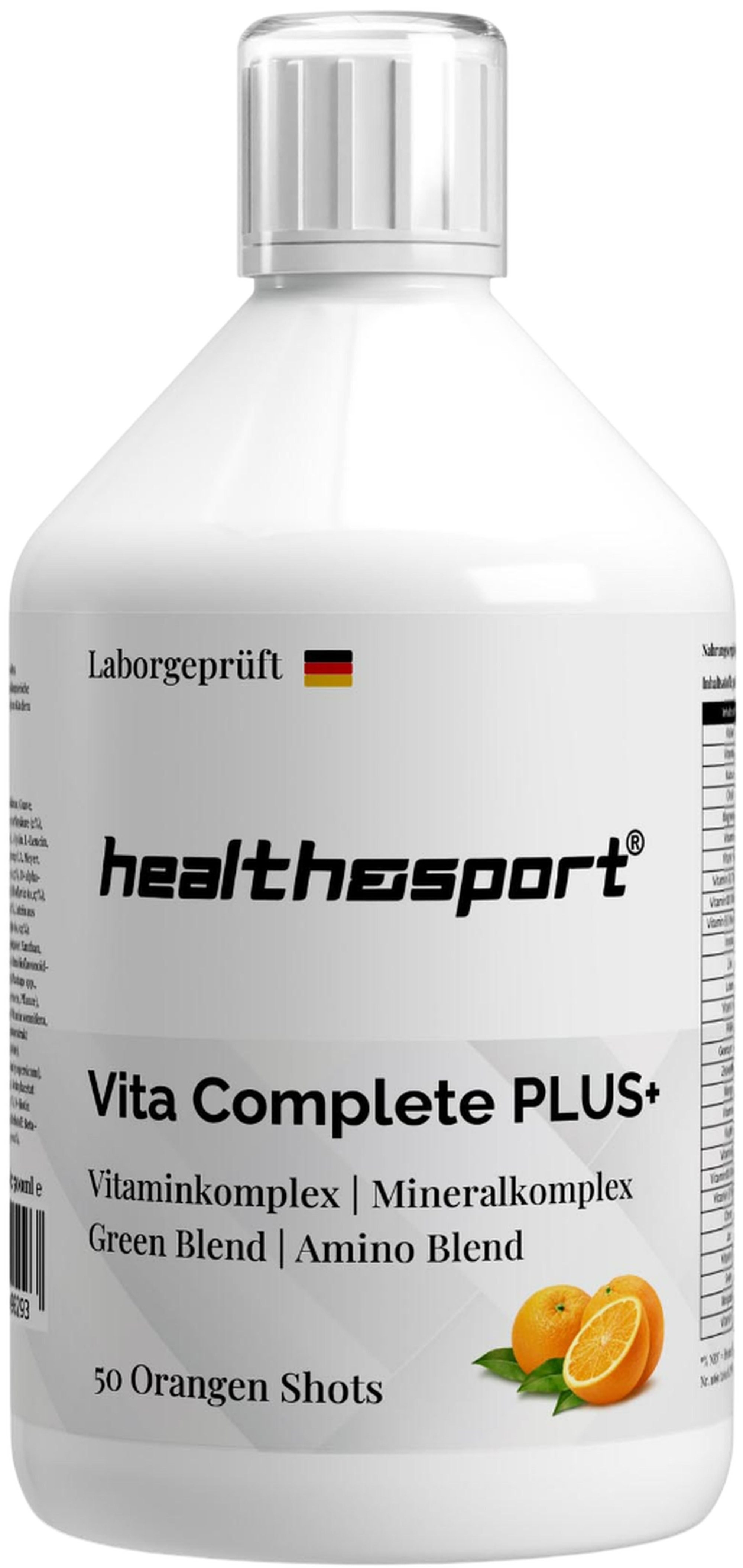 health&sport Vita Complete PLUS+ Fresh Orange – Energie, Immunsystem & Vitalität Flüßig, 500 ml