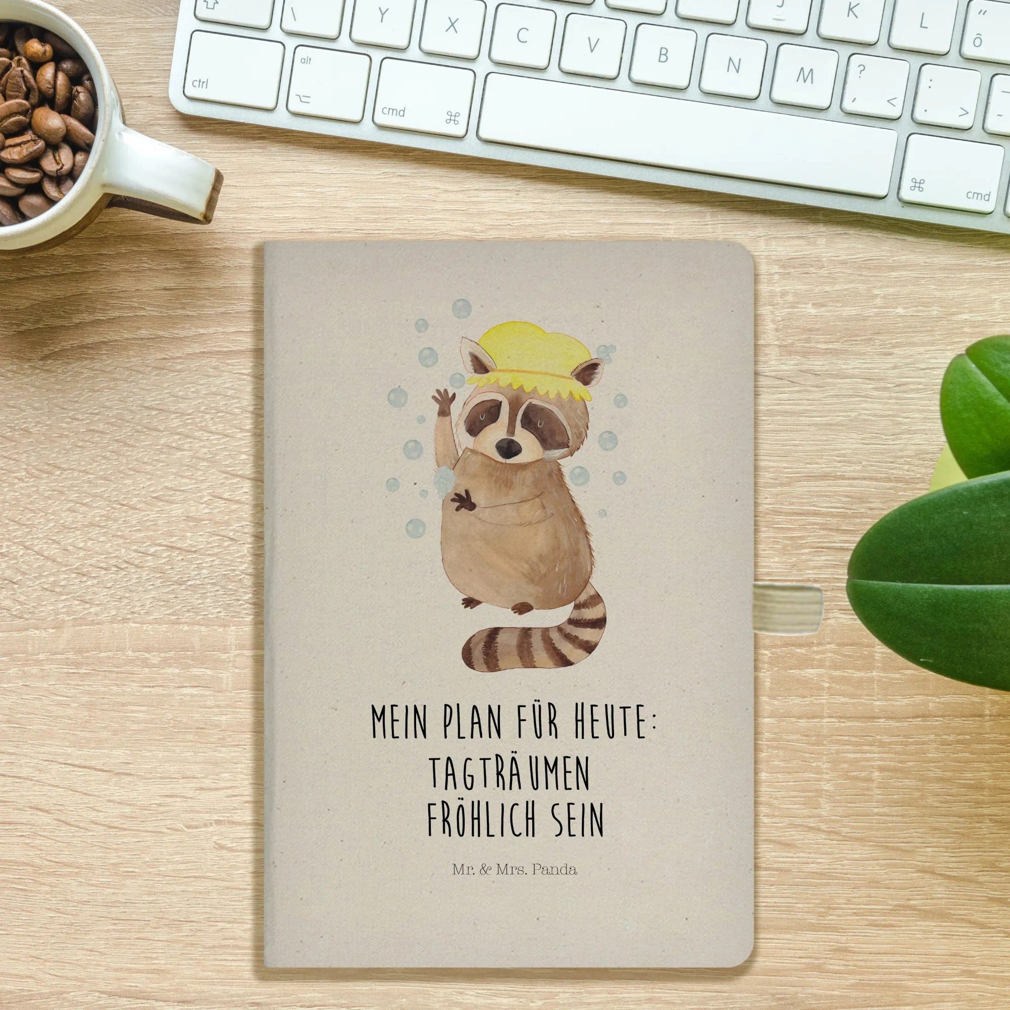 Thumbnail - Mr. & Mrs. Panda Notizbuch Waschbär - Transparent - Geschenk, A5 Ringbuch, A5 Notizbuch Personal Mr. & Mrs. Panda, Umwel...