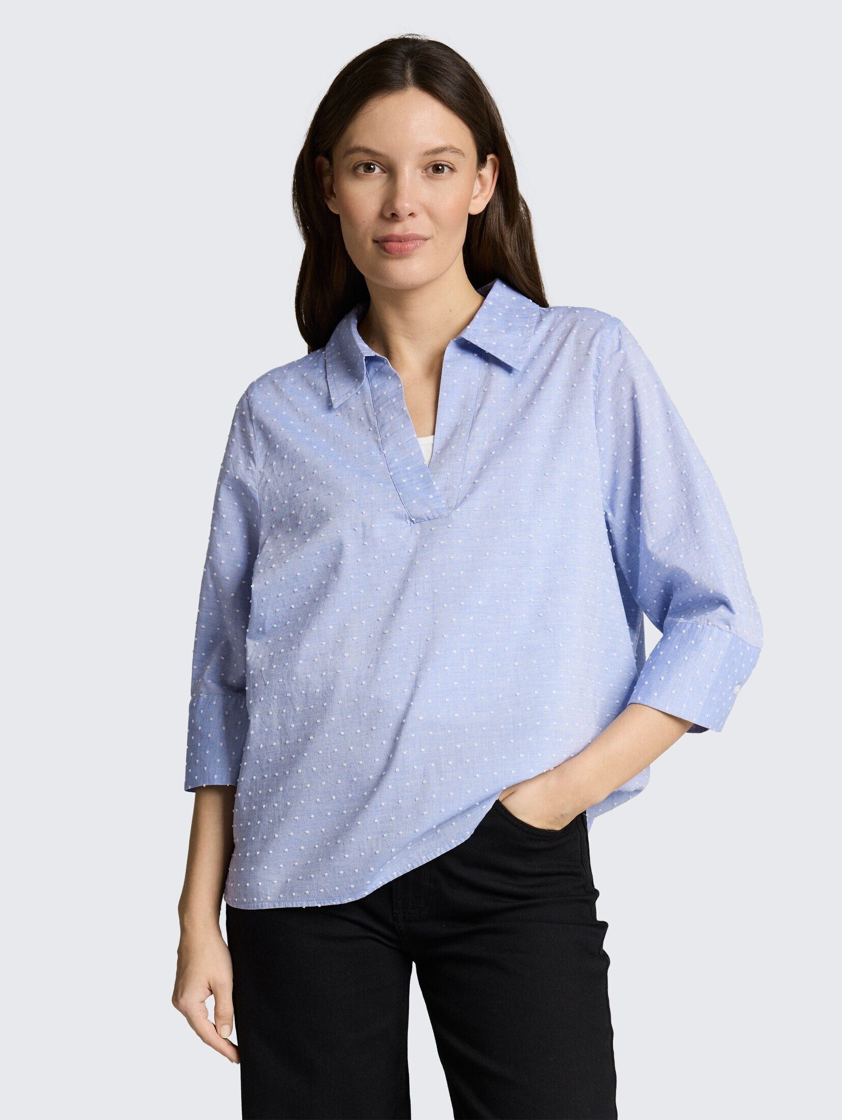 TOM TAILOR Langarmbluse Blusen & Shirts Loose Fit Bluse mit Stickerei
