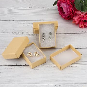 Belle Vous Bastelperlen Schmuck Geschenkboxen Set - 100 Stück - 5,6x8,2x2,6cm, Kraft Schmuck Geschenkbox - 100 Stk - 5,6x8,2x2,6cm