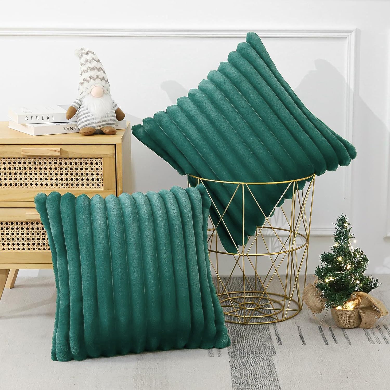 MODFU Kissenbezüge 2er Set Kissenbezug Kissenhülle Kopfkissenbezug Kissen Bezug Weich, (2 Stück), 45x45cm Sofakissen Couchkissen Bezug Sofa Schlafzimmer Reißverschluss