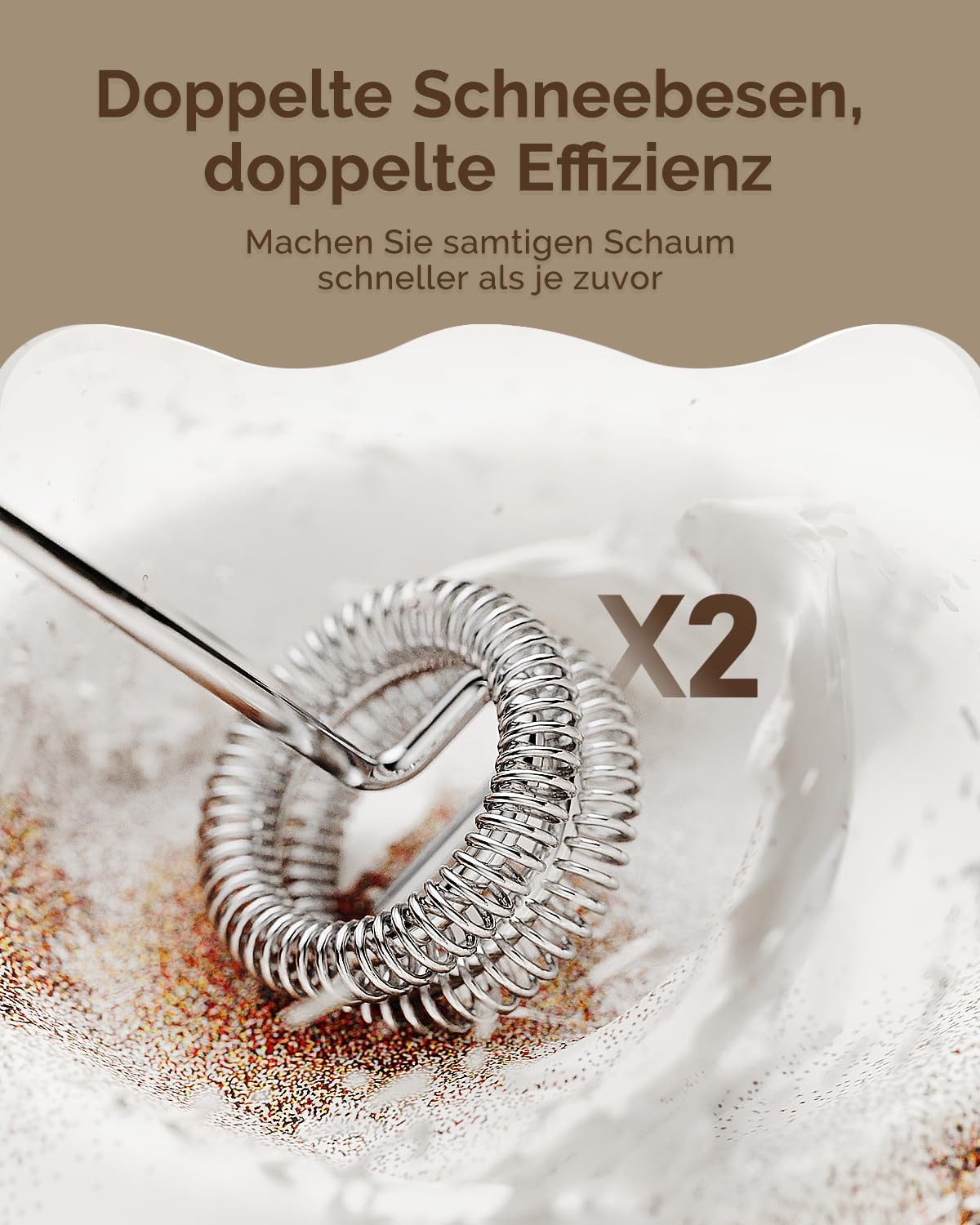 Maestri House Milchaufschäumer Mini Wiederaufladbarer Milchaufschäumer kein Ständer, abnehmbarer Edelstahl-Schneebesen, Mini-Mixer für Matcha – Bild 5 von 5