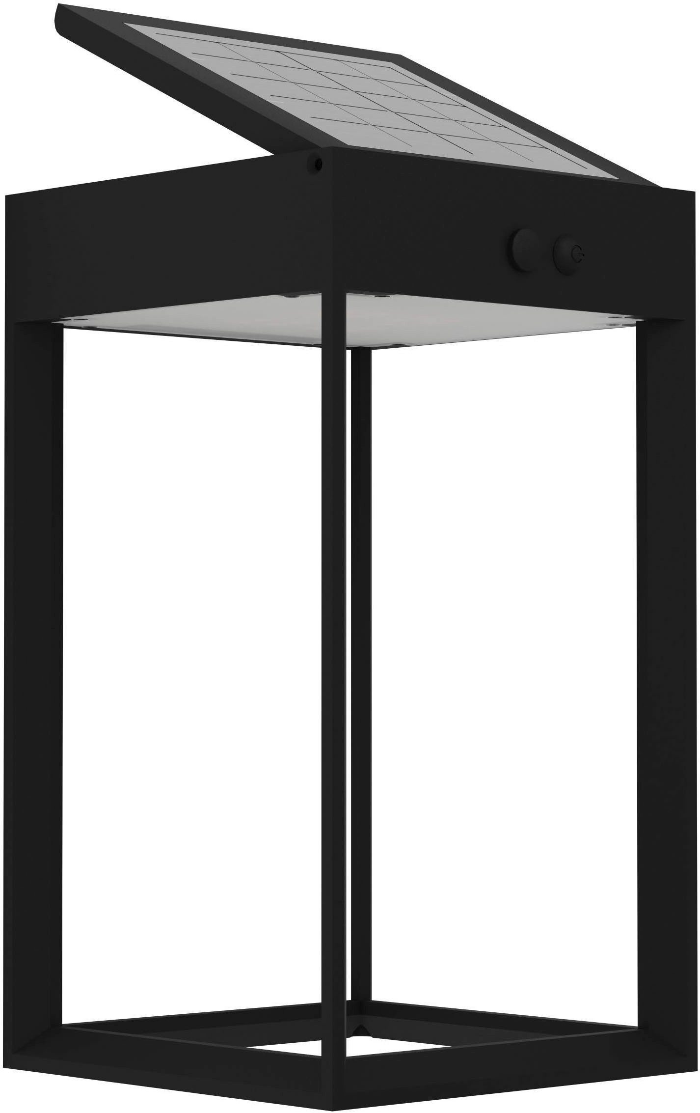 EGLO LED Solarleuchte Suzzara Solarlampe, Außenlampe, Außenbeleuchtung aus Kunststoff, IP44, Bewegungsmelder, LED fest integriert, Neutralweiß, Solarleuchte - L14 x H25 x AL14 cm - schwarz - 6,5W inkl.