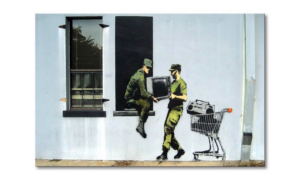 WandbilderXXL Leinwandbild TV Loving Army, Streetart (1 St), Wandbild,in 6  Größen erhältlich