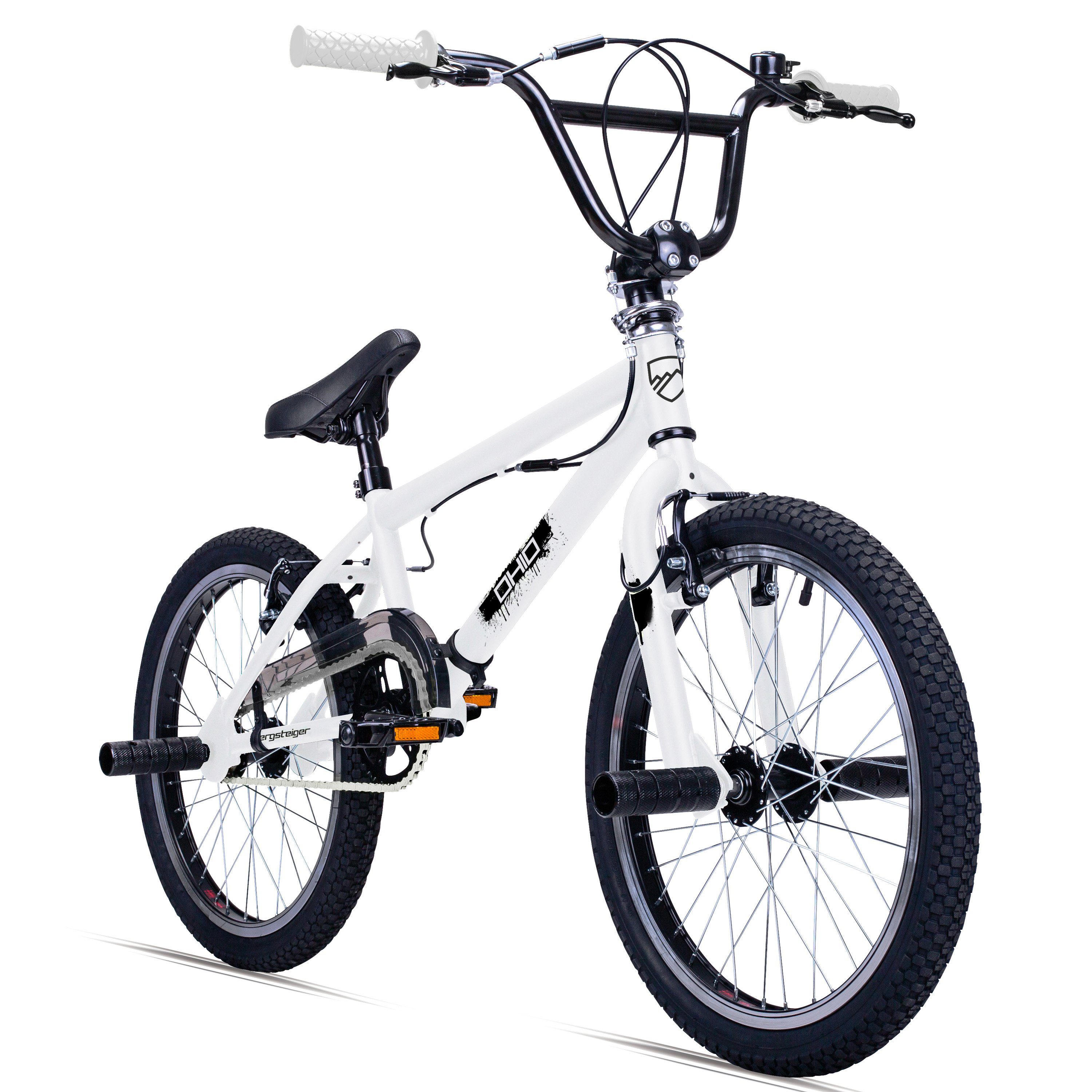 bergsteiger BMX-Rad Ohio 20 Zoll BMX, 360° Rotor-System, Freestyle, 1 Gang Weiß