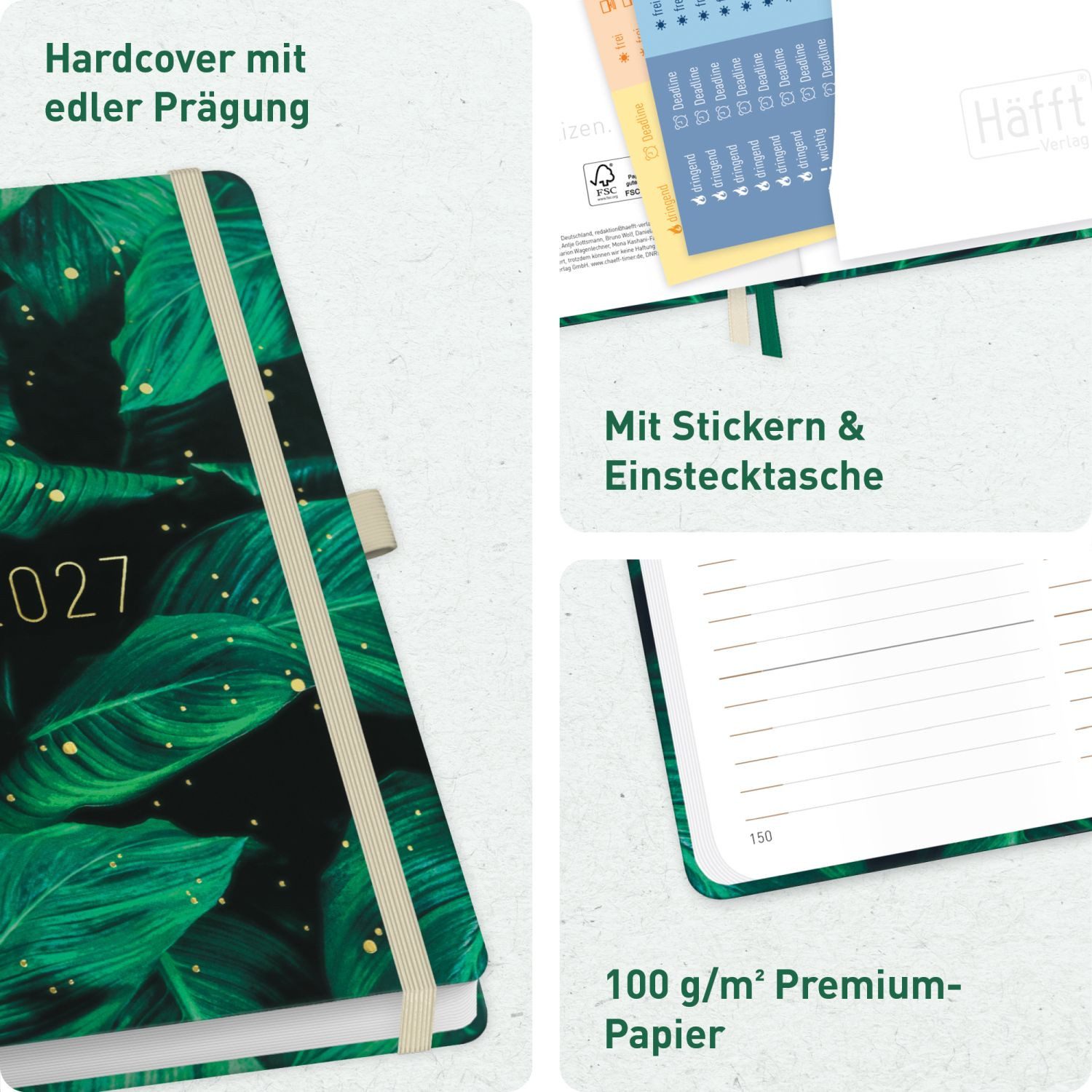 Häfft Terminkalender Chäff-Timer Premium 2026/2027 / 17 Monate / A5