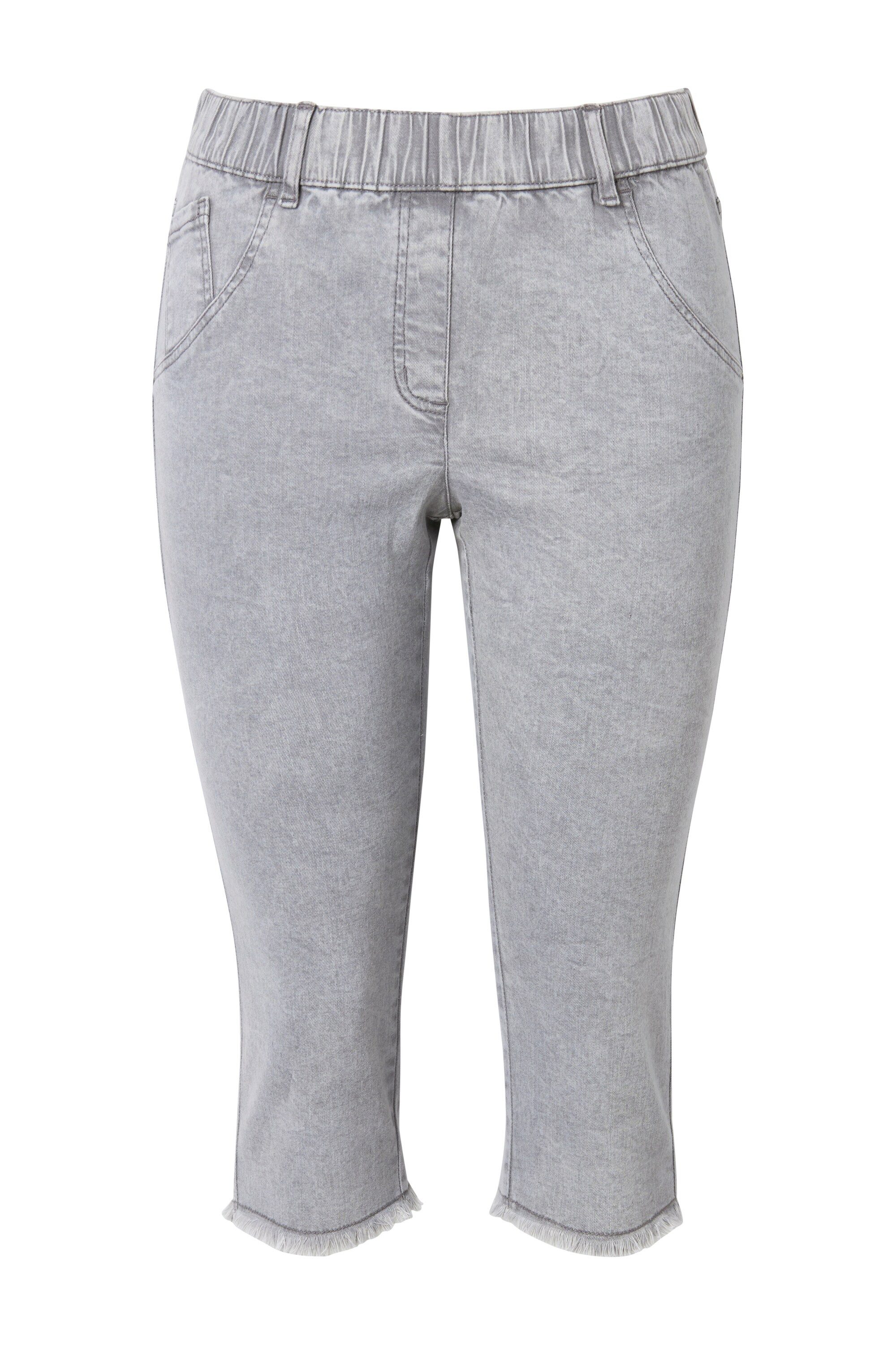 Regular-fit-Jeans Jeanscapri Sienna Fransensaum Komfortbund