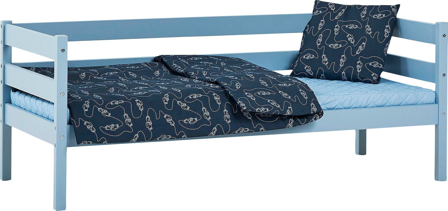 Hoppekids Einzelbett ECO Comfort (Set), mit Rollrost in 8 Farben, wahlweise mit Matratze und Absturzsicherung Dream Blue