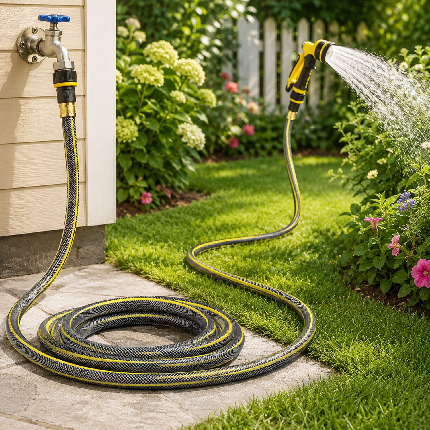 Jungengel Gartenschlauch Premium 1/2 Zoll 30 Bar 3-Schicht UV-beständig flexibel Wasserschlauch, Hohe Druckbeständigkeit bis 30 Bar, verstärktes Kreuzgewebe für – Bild 3 von 5