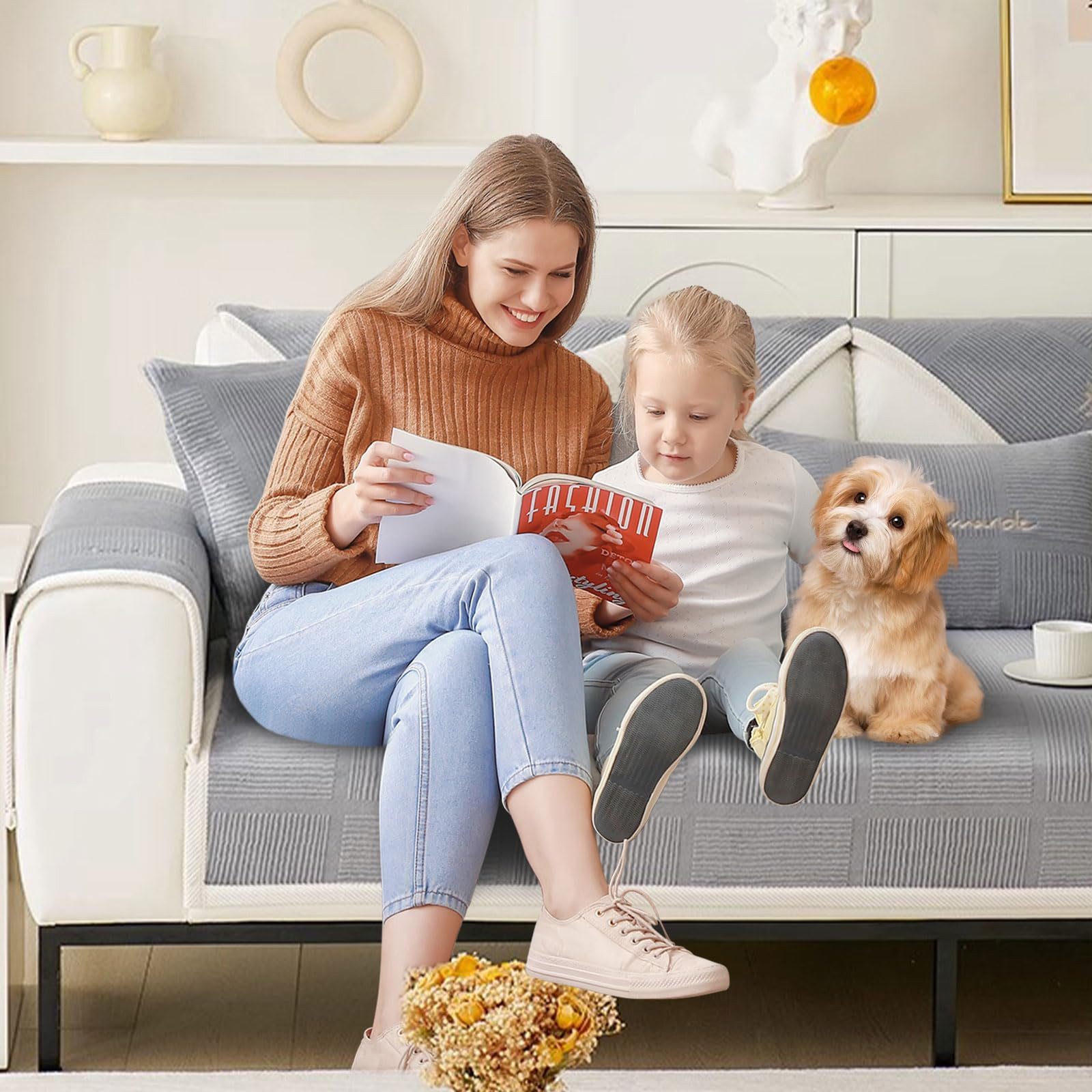 Zaewry Sofaschoner Couch Überzug, Sofa-Schutzhülle 1/2/3/4 Sitzer L Form So günstig online kaufen