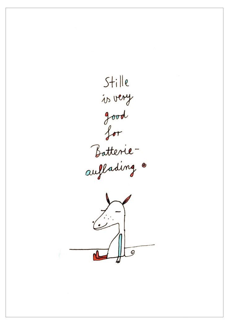 Postkarte "Stille is very good for Batterie-auflading."