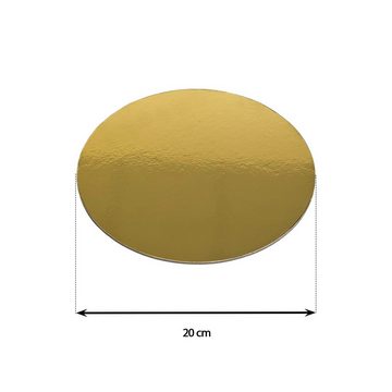KITCHENDREAM Tortenplatte CakeBoard Set Kuchenplatte rund gold UND silber in 3 mm starker Pappe, (5-tlg)