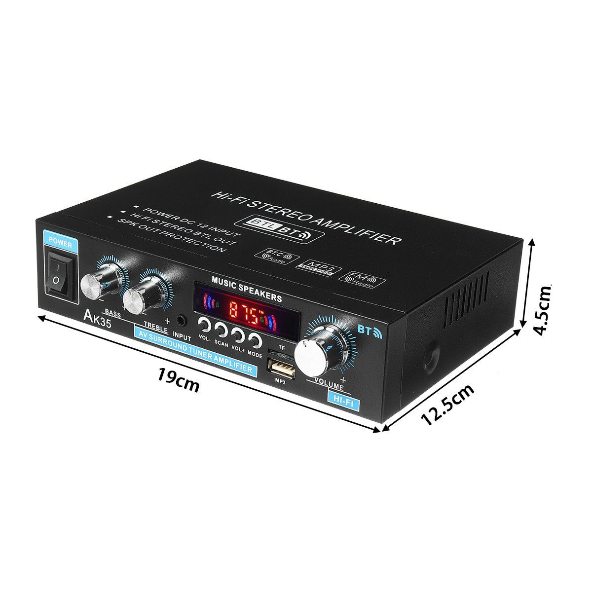 Digital bluetooth Amplifier) Audio Insma Stereo Verstärker 600W Audioverstärker HiFi (2-Kanal