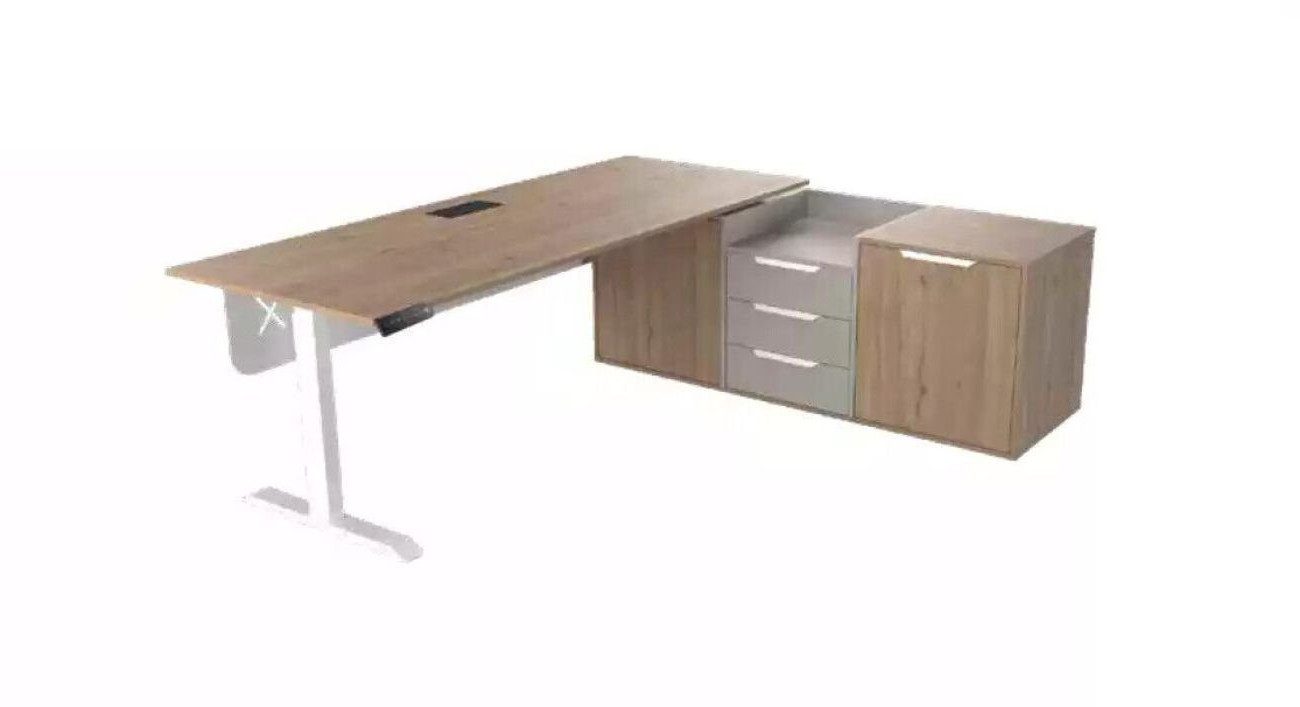Xlmoebel Büromöbel-Set Eckarbeitsplatz aus Holz mit modernem Design für das Büro, (2-tlg., Schreibtisch / Sideboard), Hergestellt in Europa