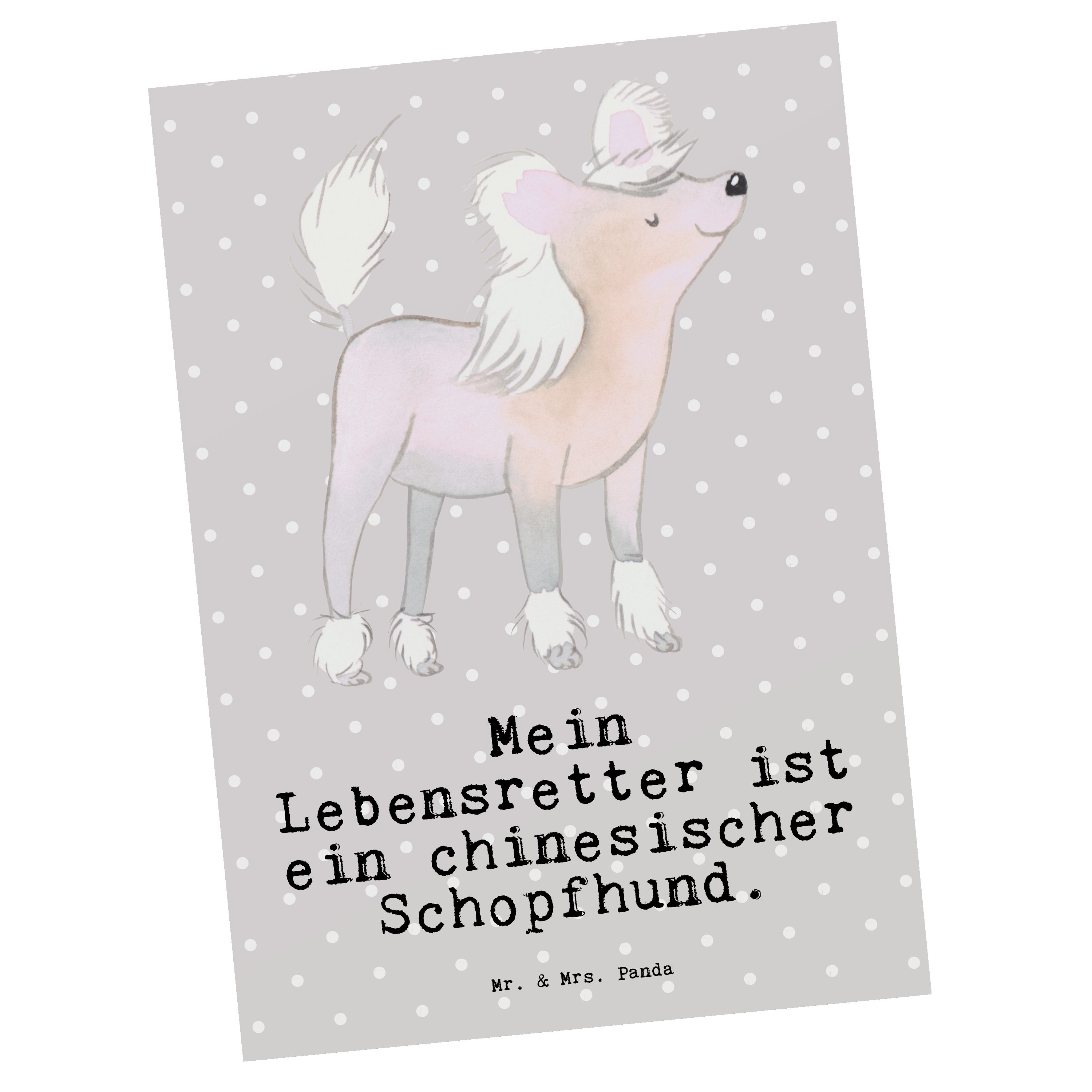 Einla Lebensretter - Mr. Pastell Grau Mrs. Geschenk, Schopfhund & - Chinesischer Panda Postkarte