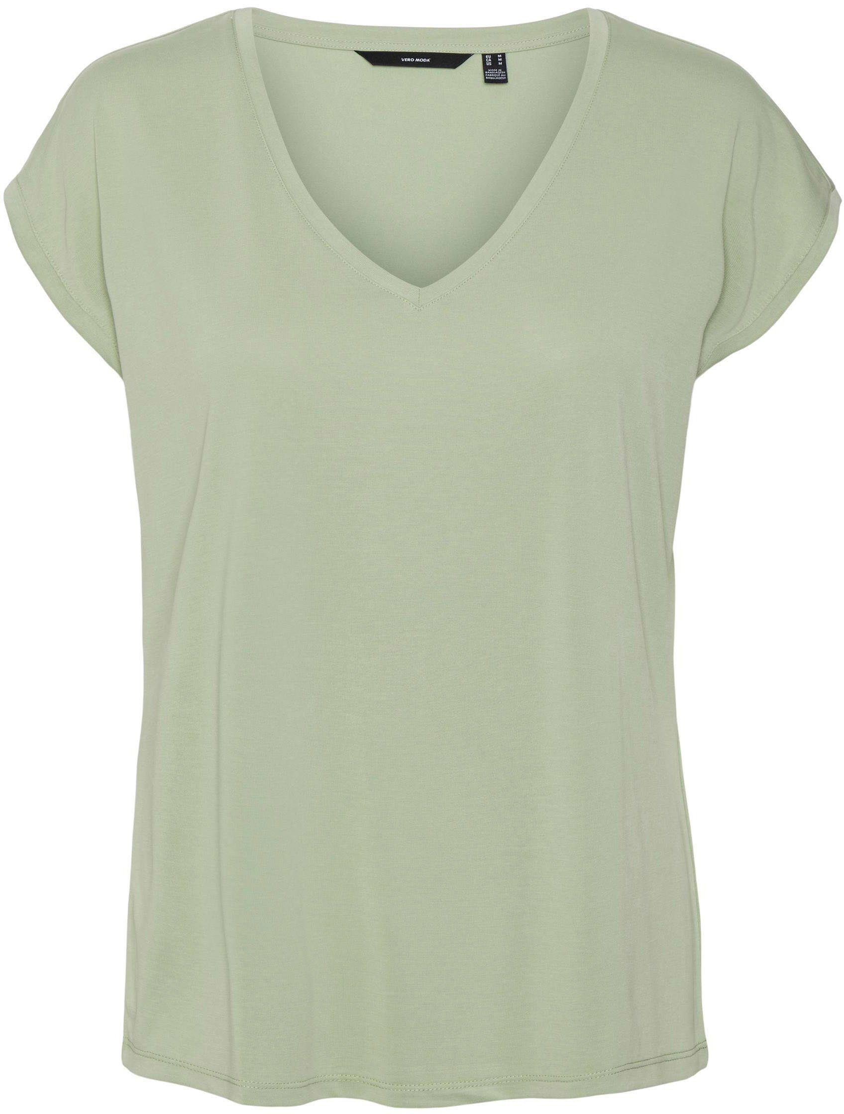 TEE V-NECK V-Shirt NOOS Vero Reseda VMFILLI GA SS Moda