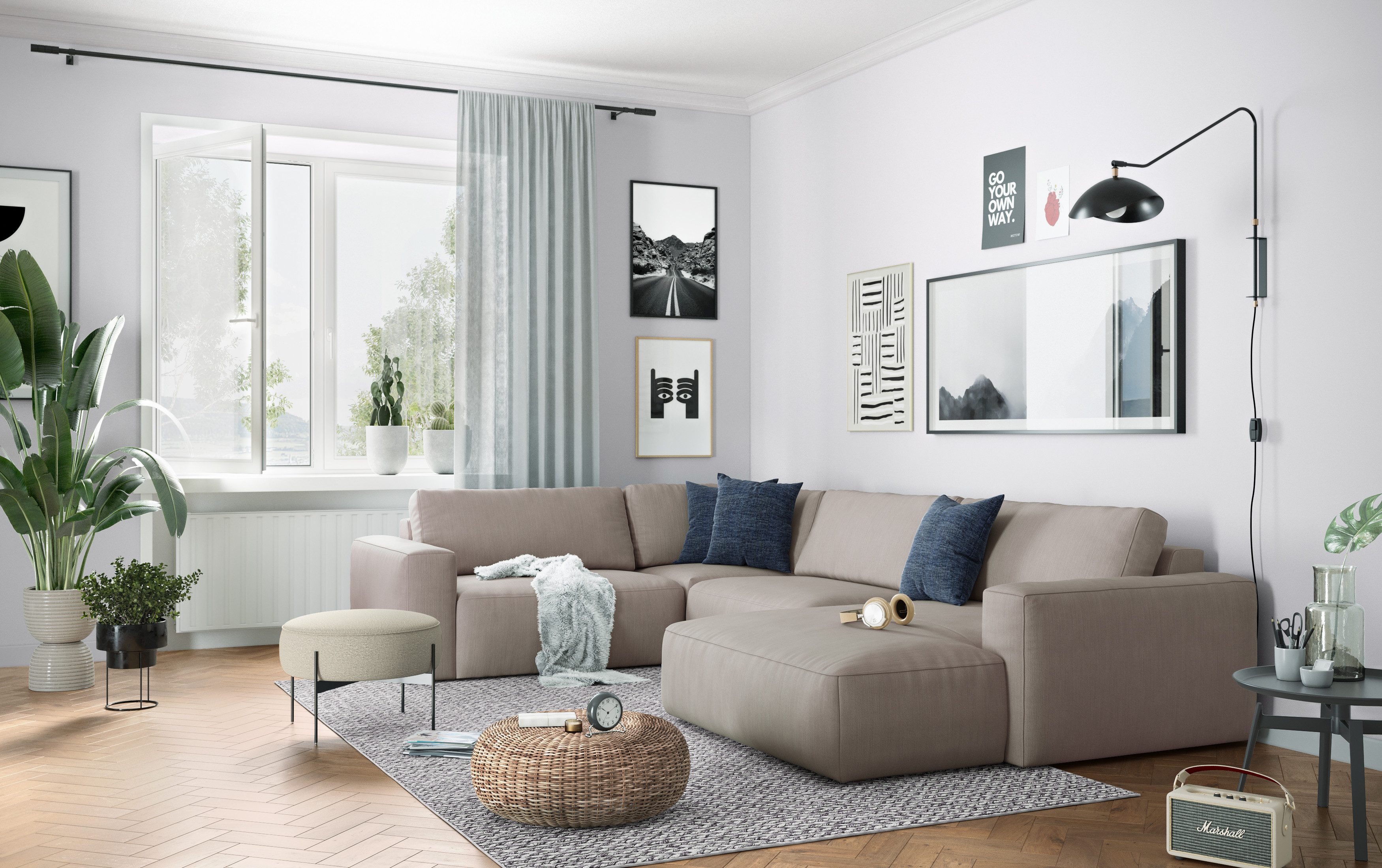 COTTA Wohnlandschaft Lasso, mit wasserabweisendem Stoff