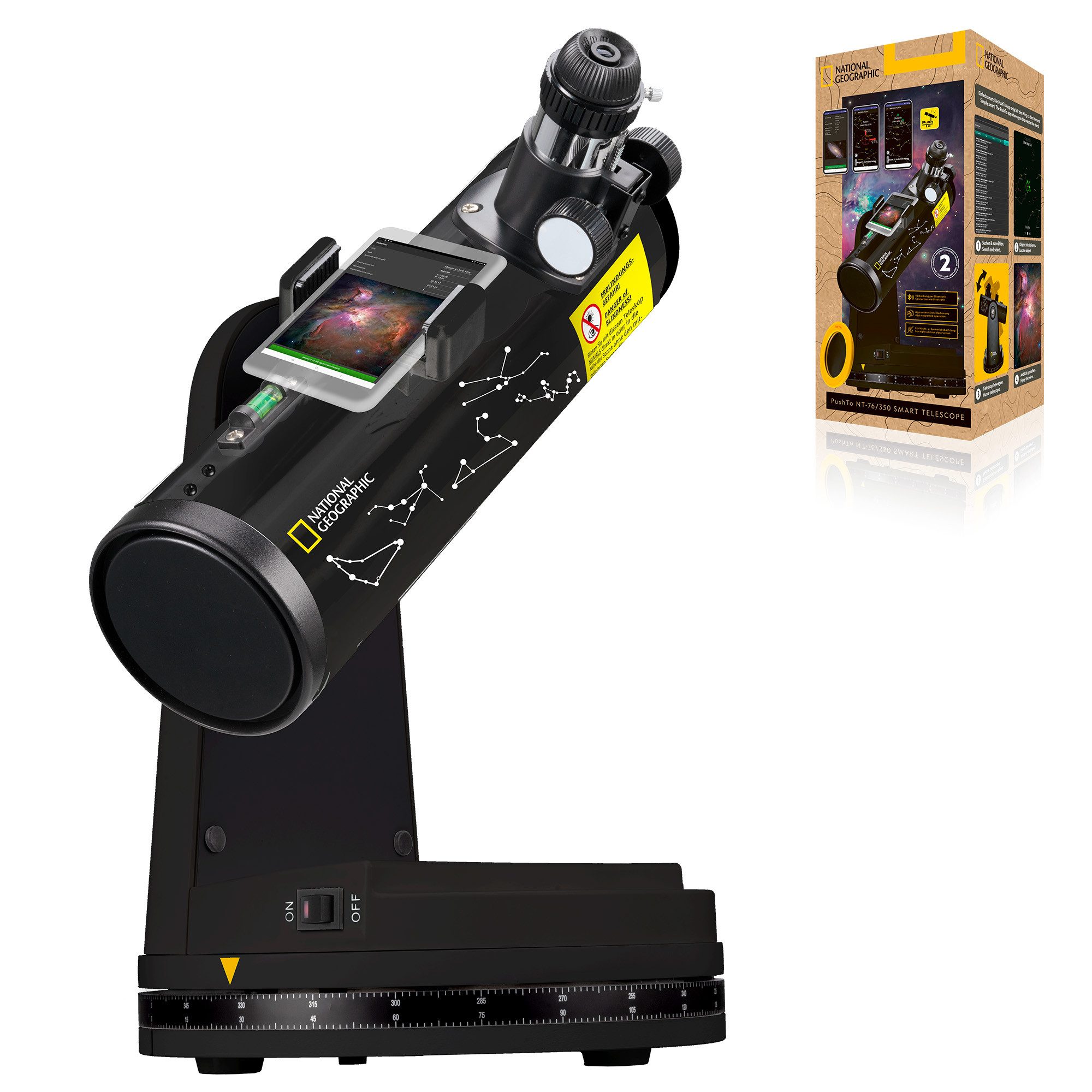 NATIONAL GEOGRAPHIC Linsenteleskop NATIONAL GEOGRAPHIC Smart-Teleskop PushTo NT-76/350