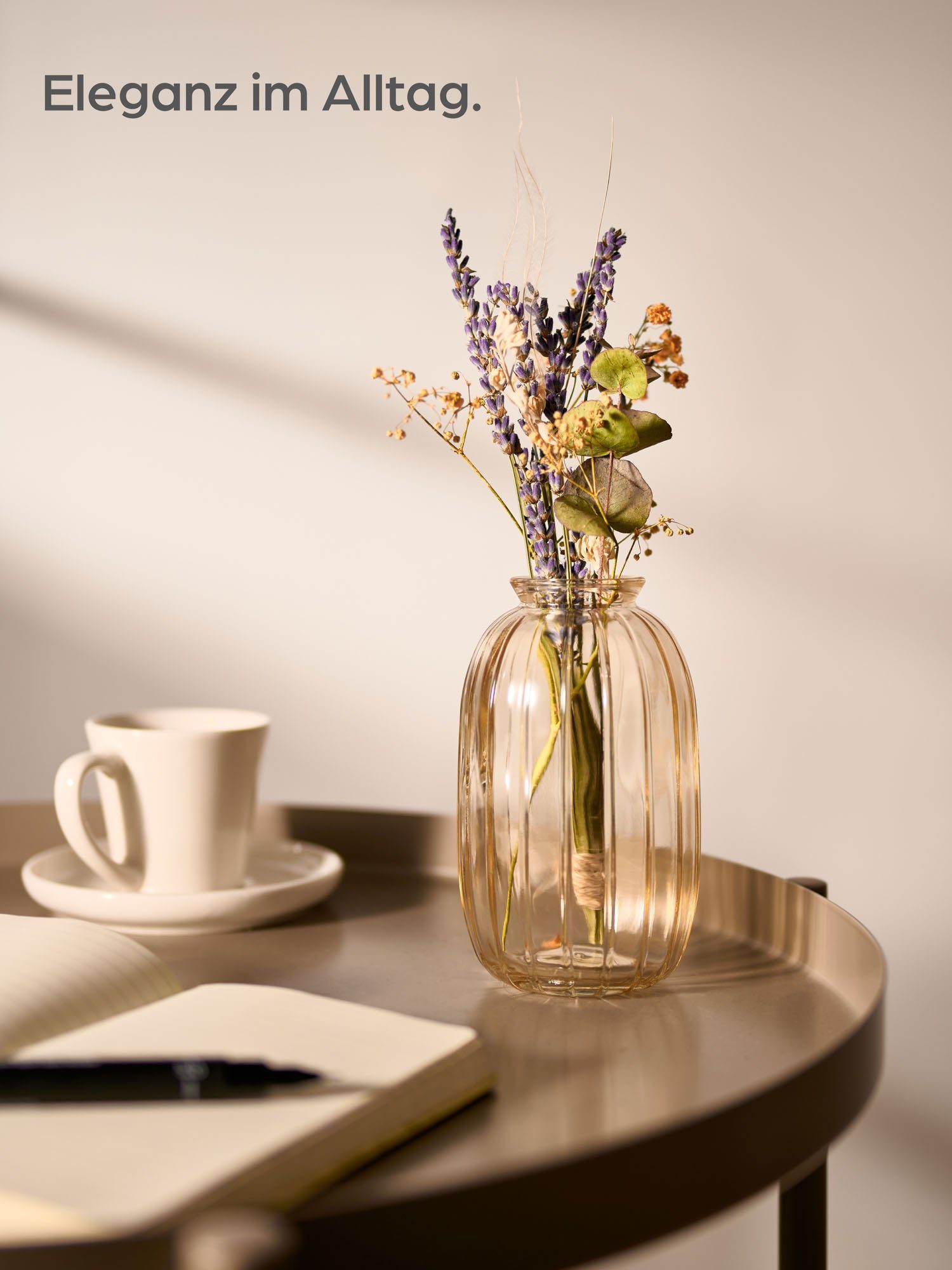 Praknu Tischvase Kleine Glasvasen - 6er Set - Vintage Stil - Runde & Stabil günstig online kaufen