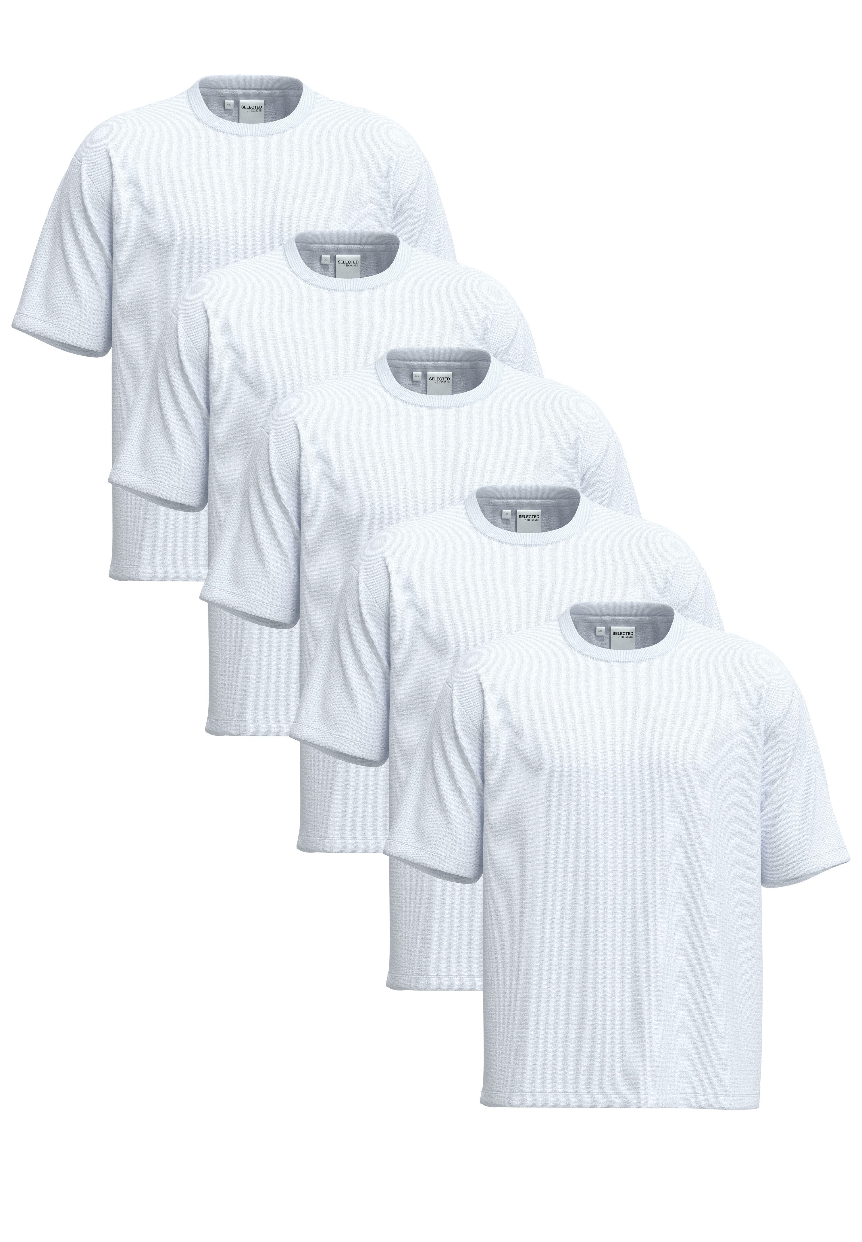 Selected Rundhalsshirt SLHCORMAC SS O-NECK TEE 5 PACK NOOS (Packung, 5-tlg) günstig online kaufen