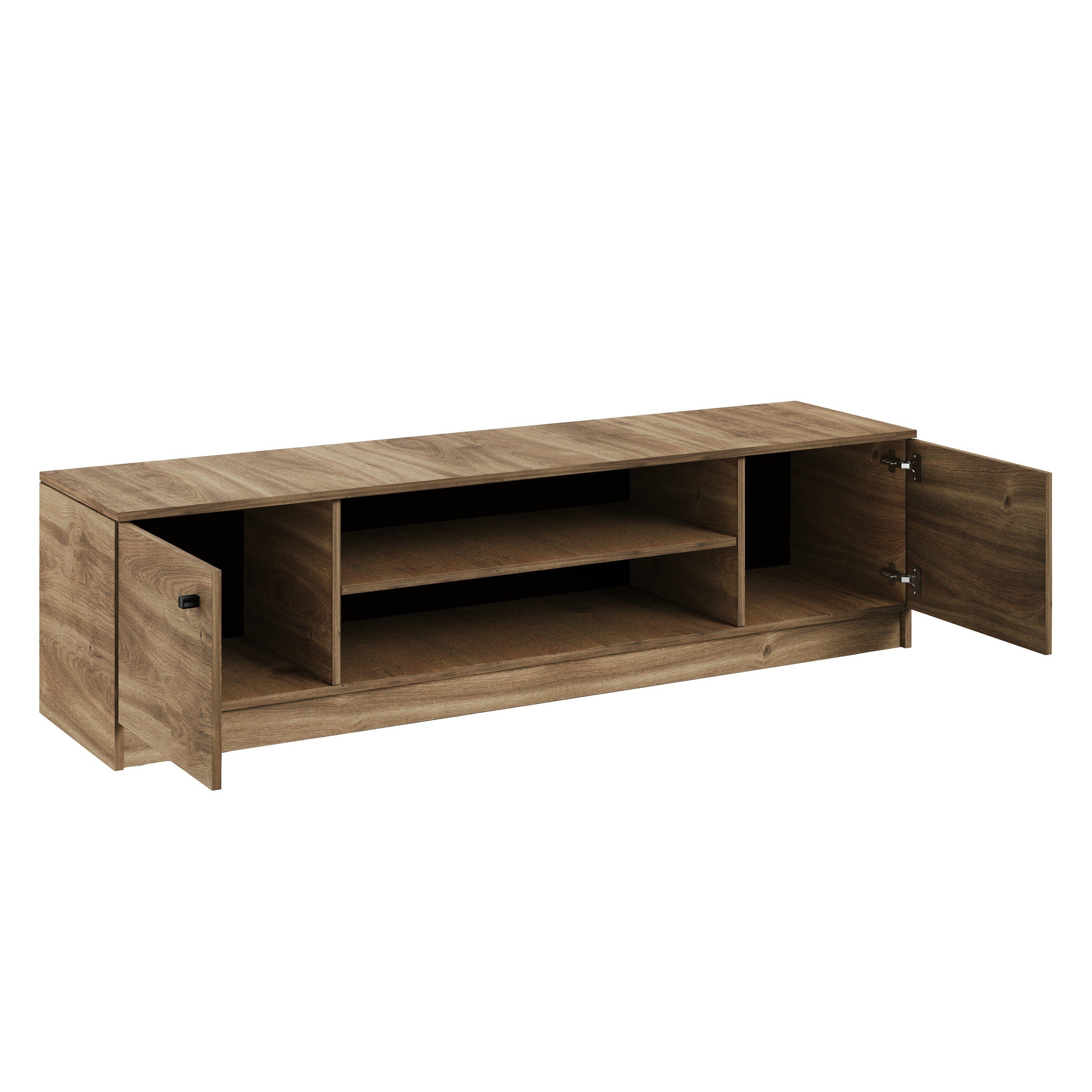 Masseno Lowboard NESTOS 120 cm TV-Schrank mit 2 Türen Braun