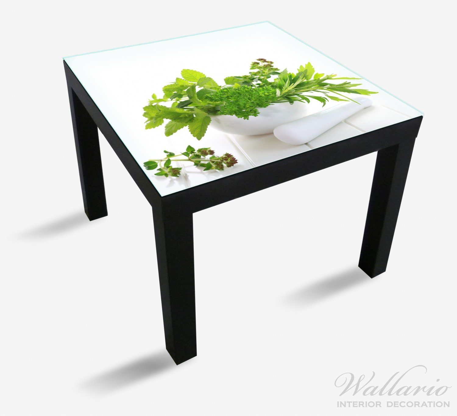 verschiedene Tischplatte (1 weißen Wallario St), Kräuter für Tisch Mörser geeignet Kräuter einem Welt der Ikea - Lack in