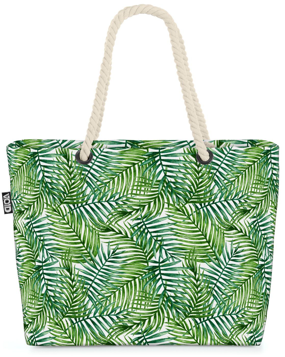 VOID Strandtasche (1-tlg), Tropische Palmenblätter Beach Bag Blatt floral Wasserfarben pflanze deko tropen
