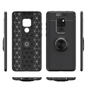 Nalia Smartphone-Hülle Huawei Mate 20, Matte Silikon Hülle mit Ring / Drehbarer Fingerhalter / Standfunktion