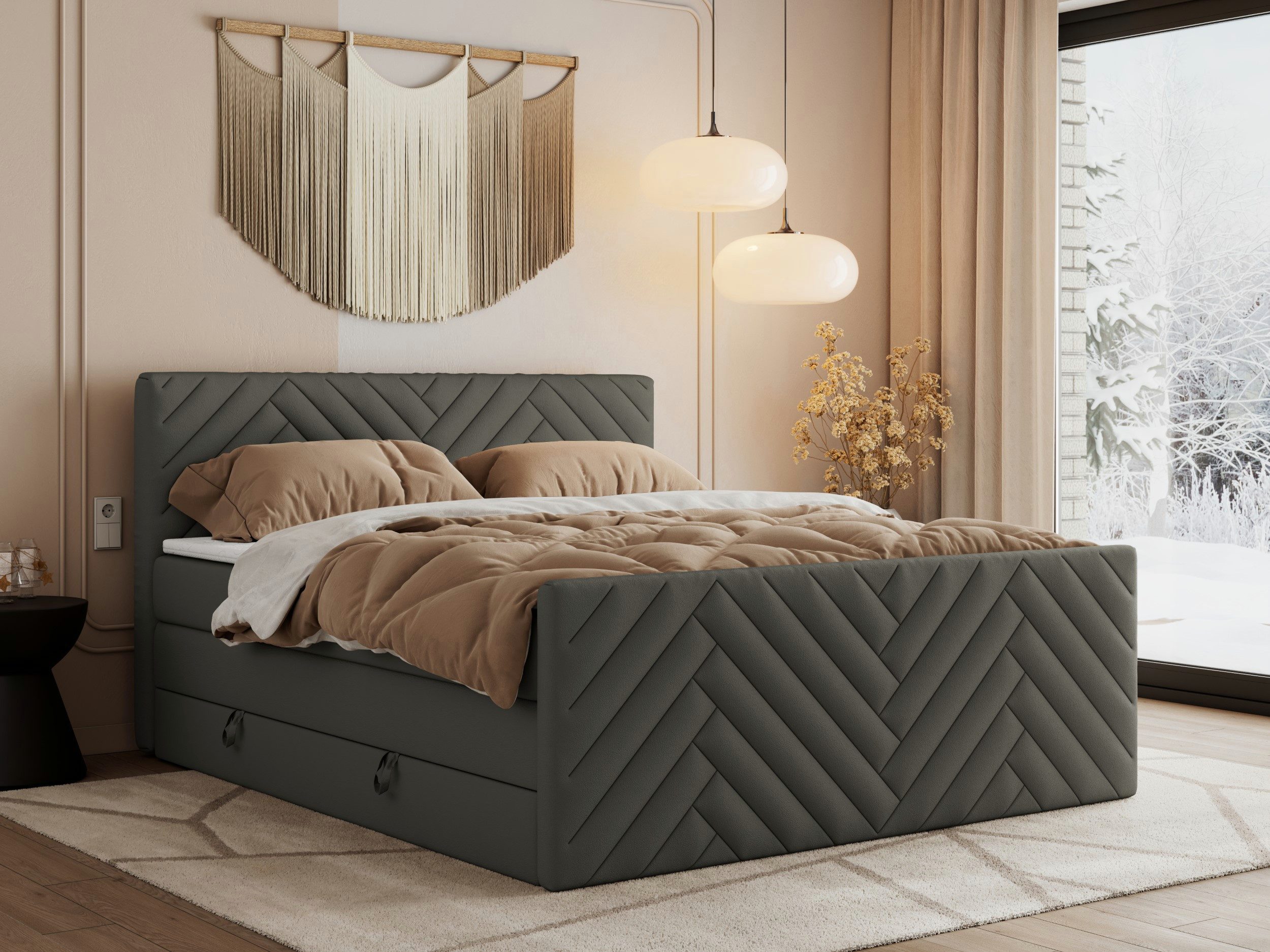 MKS MÖBEL Boxspringbett PARIS KING DUO günstig online kaufen