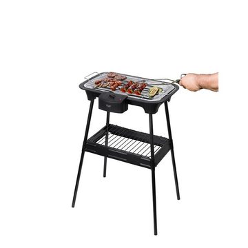 Adler Elektrogrill AD 6602, abnehmbarer Heizplatte, schwarz, 2in1 Grill, Standgrill