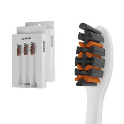 Zahnheld Щітки Pro X-Clean (X-Borsten Whitening-Effekt), 6 mittelharte Wechselköpfe (plastikfrei verpackt)