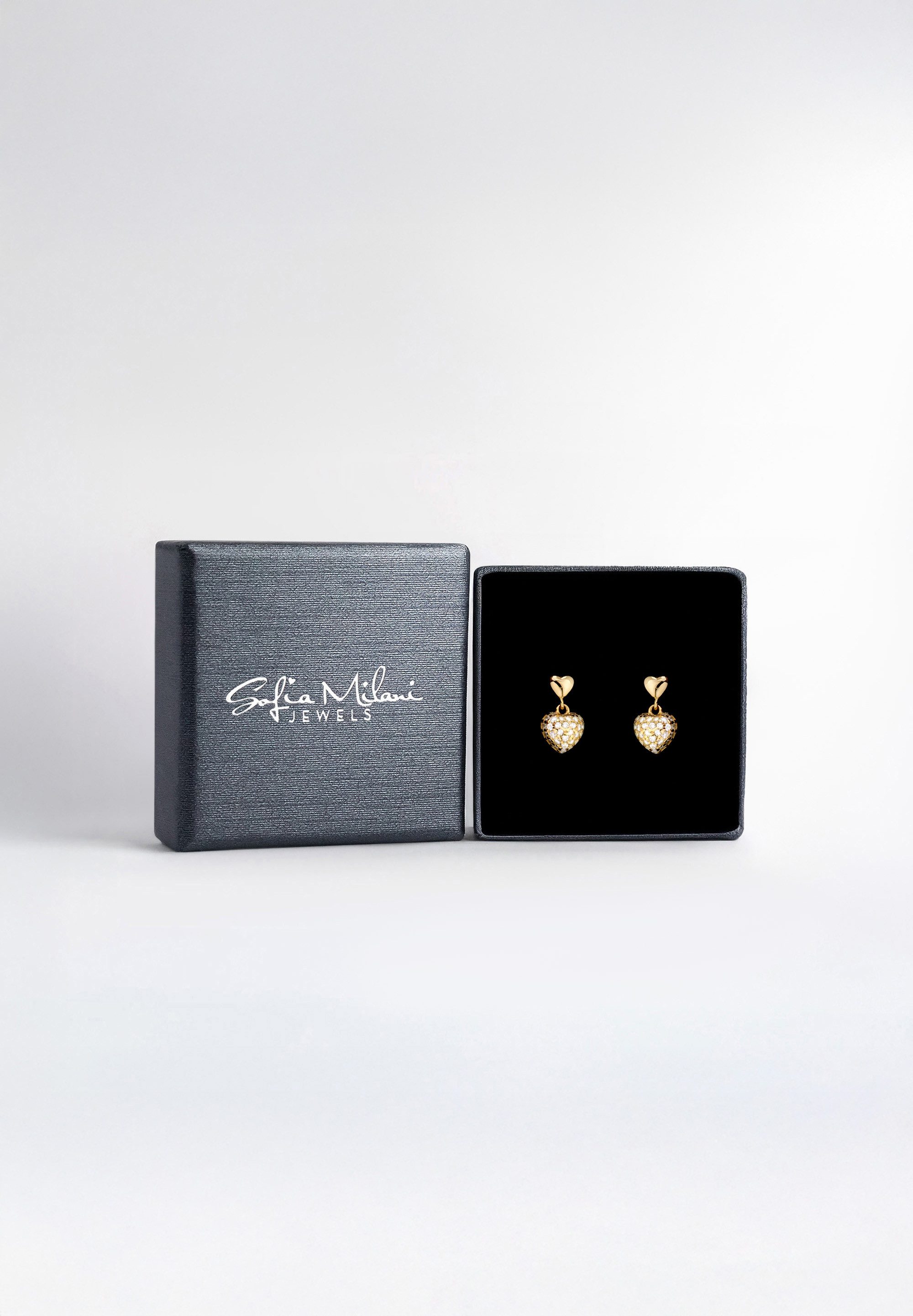 Sofia Milani Paar Ohrhänger Herzen, 925 Silber Damen Schmuck - E3094