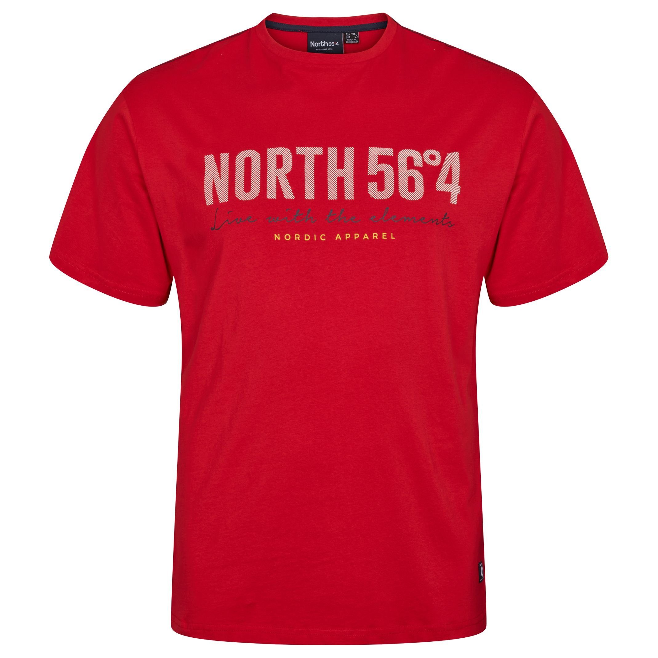 north 56 4 T-Shirt North 56°4 Basic T-Shirt in XXL Größen, rot