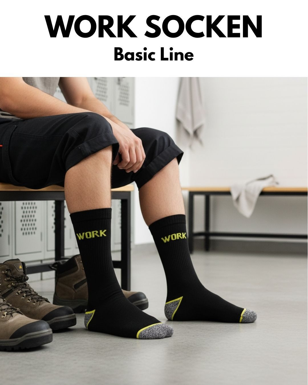 sockenkauf24 Arbeitssocken Herren 10 Paar WORK Socken Arbeitssocken (10-Paar) Verstärkter Fersen- und Zehenbereich, gepolsterte Sohle