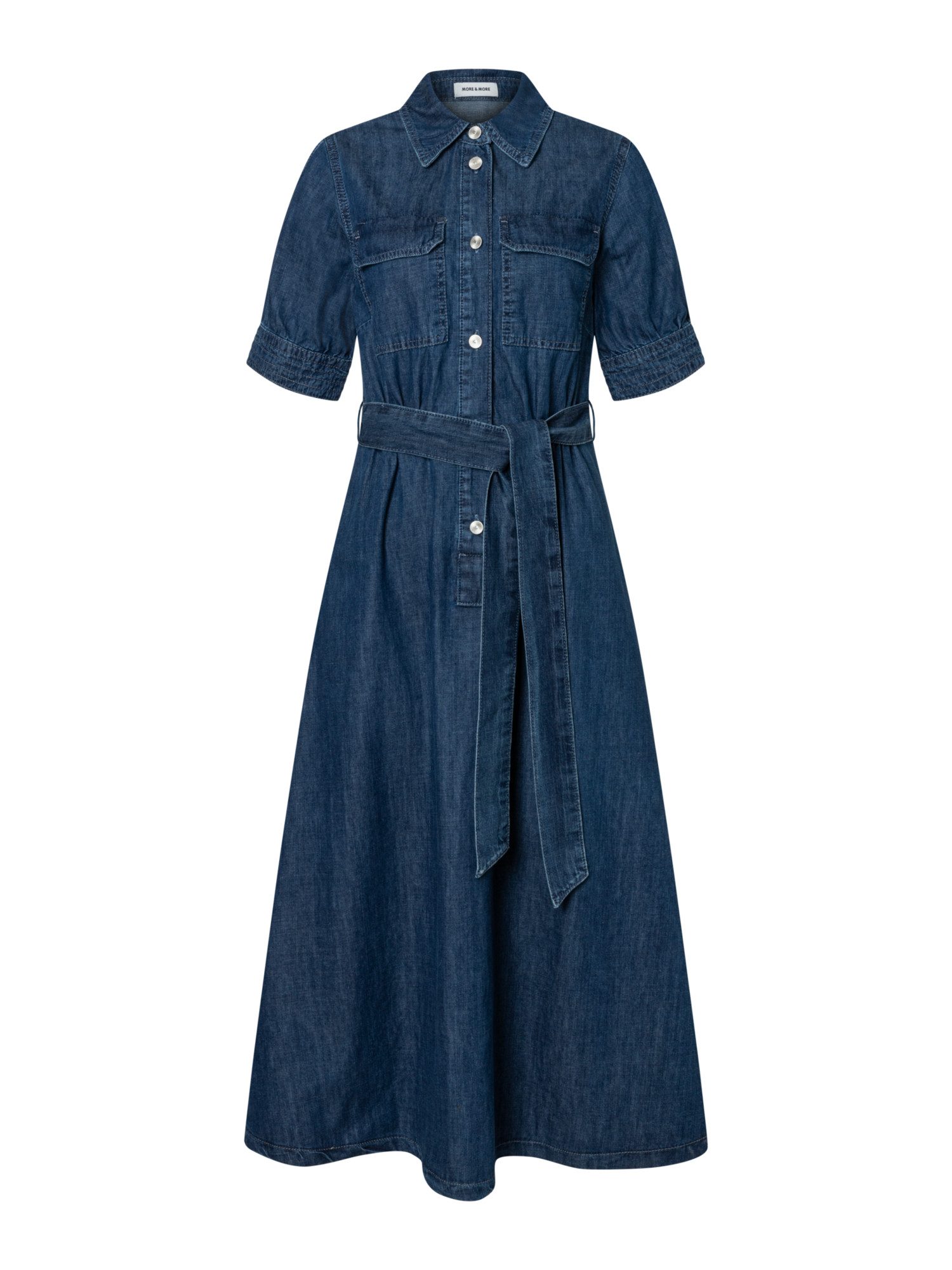 MORE&MORE Jeanskleid maxilanges Hemdblusen-Jeanskleid