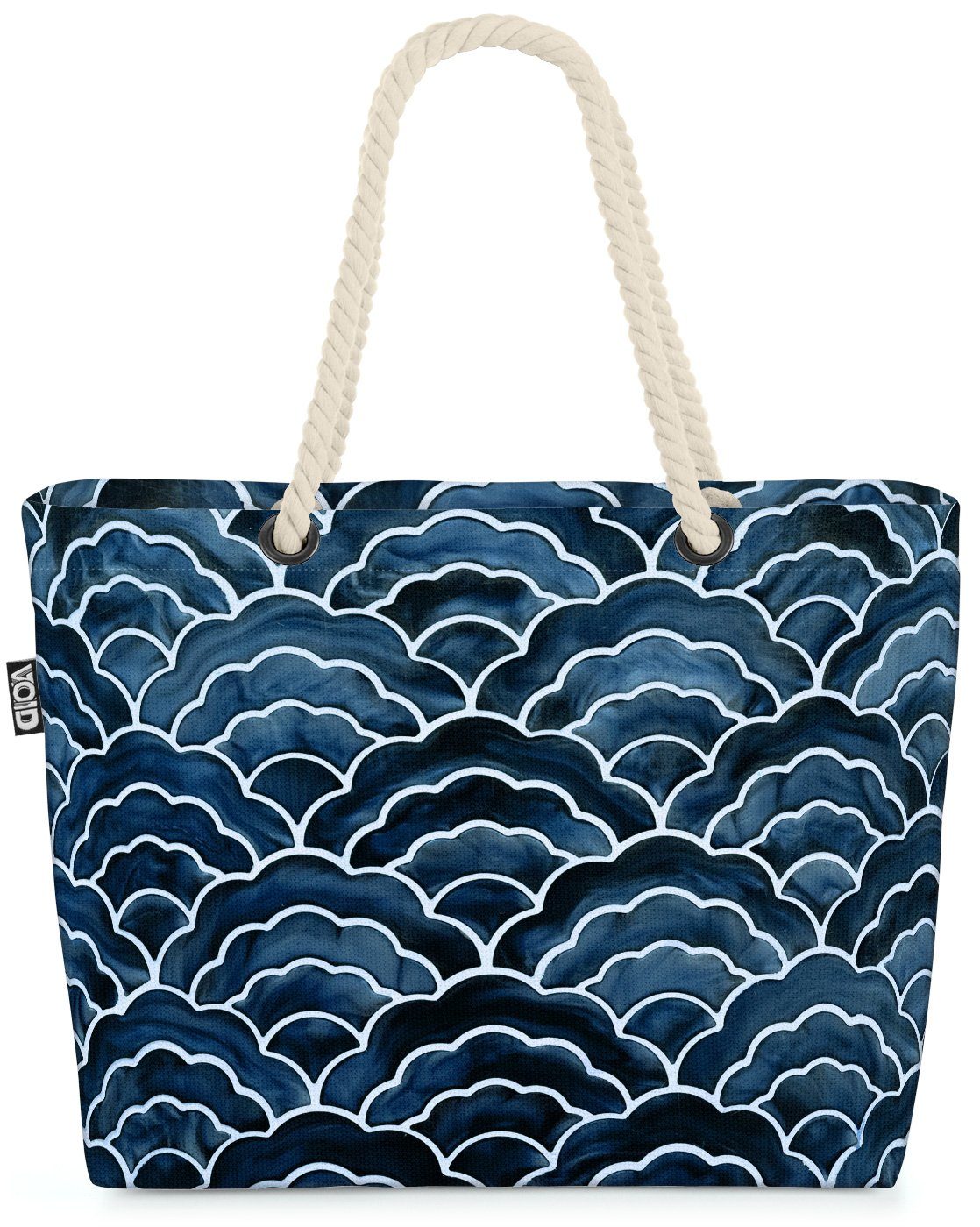 VOID Strandtasche (1-tlg), Japanische Wellen Beach Bag Meer Ozean Japan Keramik Grafik Asien Urlaub