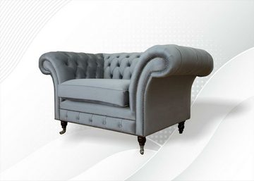 JVmoebel Chesterfield-Sessel, Design Chesterfield Stoff Couch Sessel 1.5 Sitzer Polster Sofas Lounge