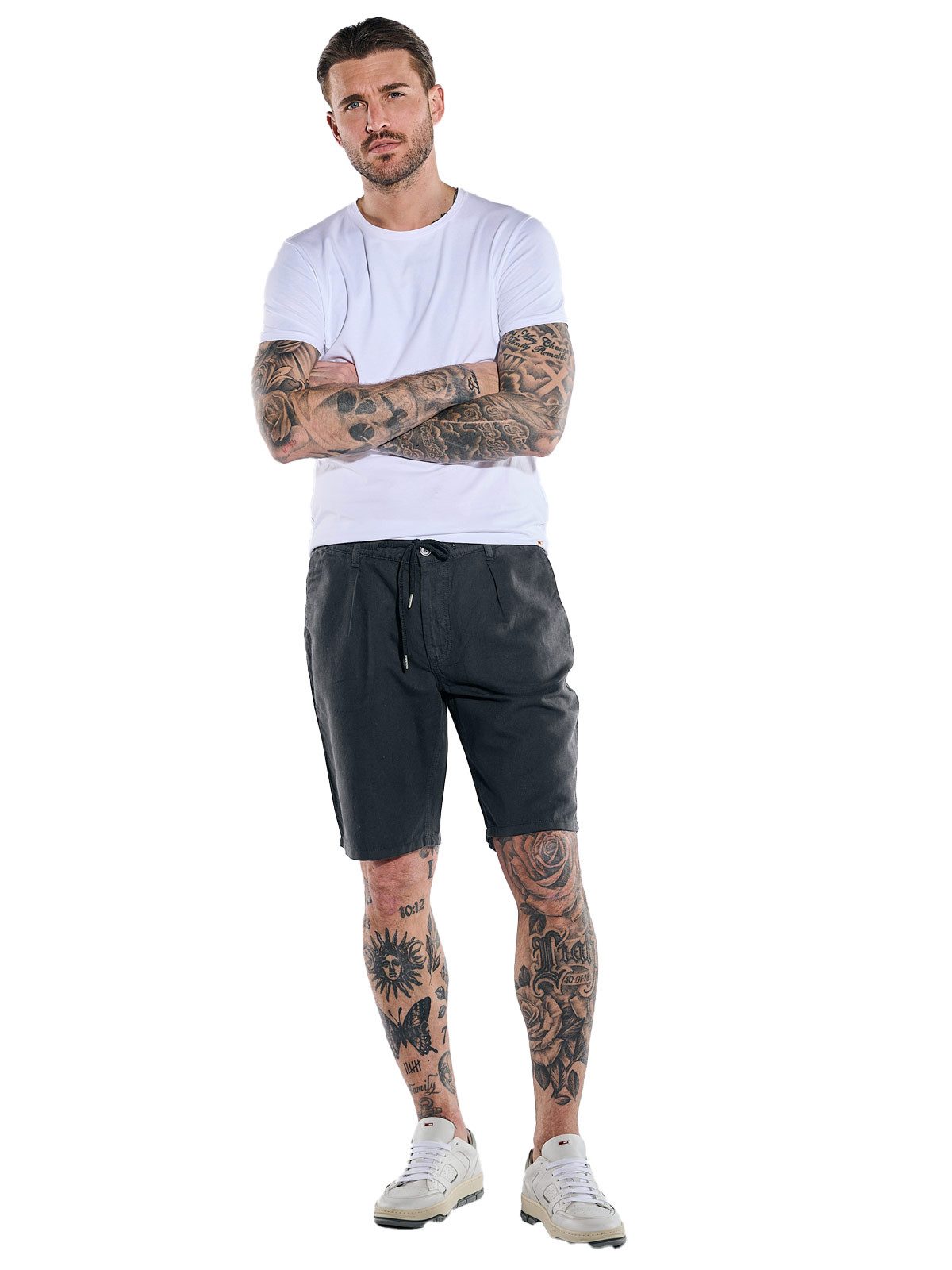 emilio adani Bermudas Herren Chino-Bermuda mit Tunnelzug, Schwarz
