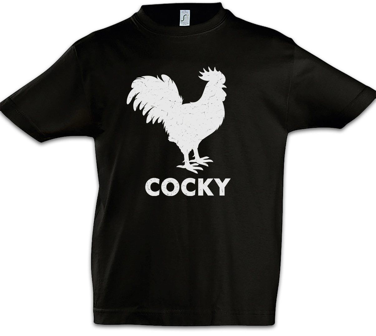 Print-Shirt Cocky I Kinder T-Shirt Hahn Cock Rooster Stolz Man Arrogant Swagger