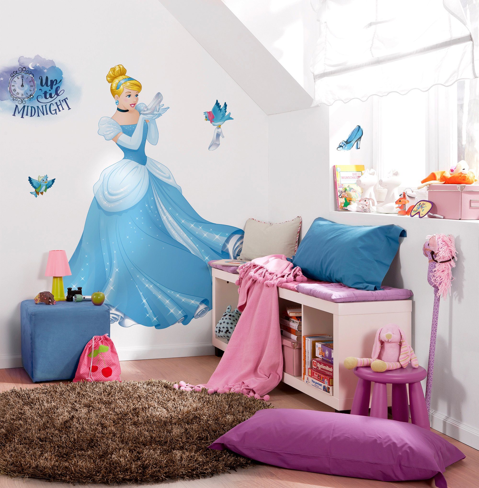 Komar Vliestapete Selbstklebende Vlies - Cinderella XXL - Größe 127 x 200 cm, glatt, bedruckt, (1 St), Kinderzimmer