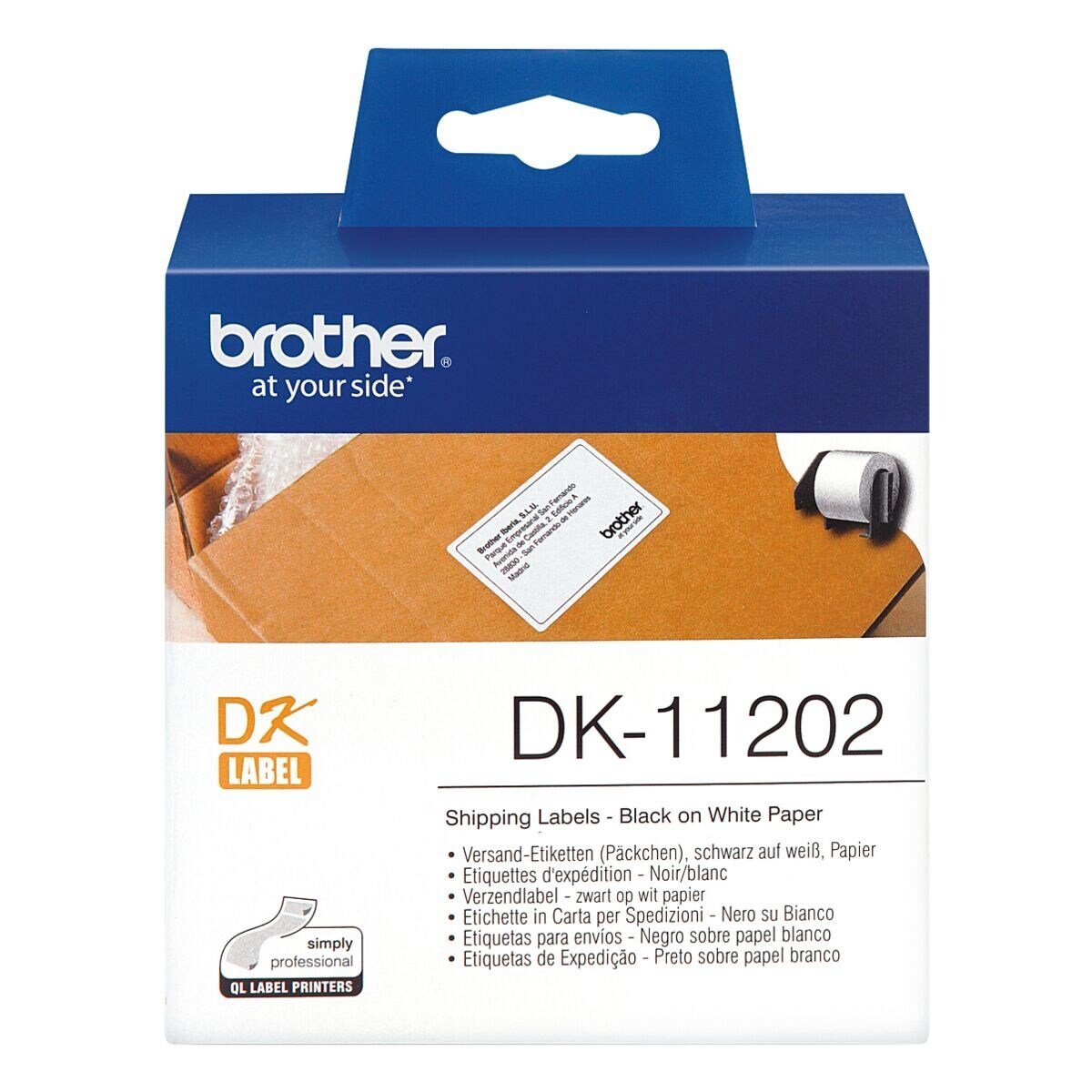 Versand-Etiketten Brother 62/100 300 B/L mm Thermorolle DK11202,