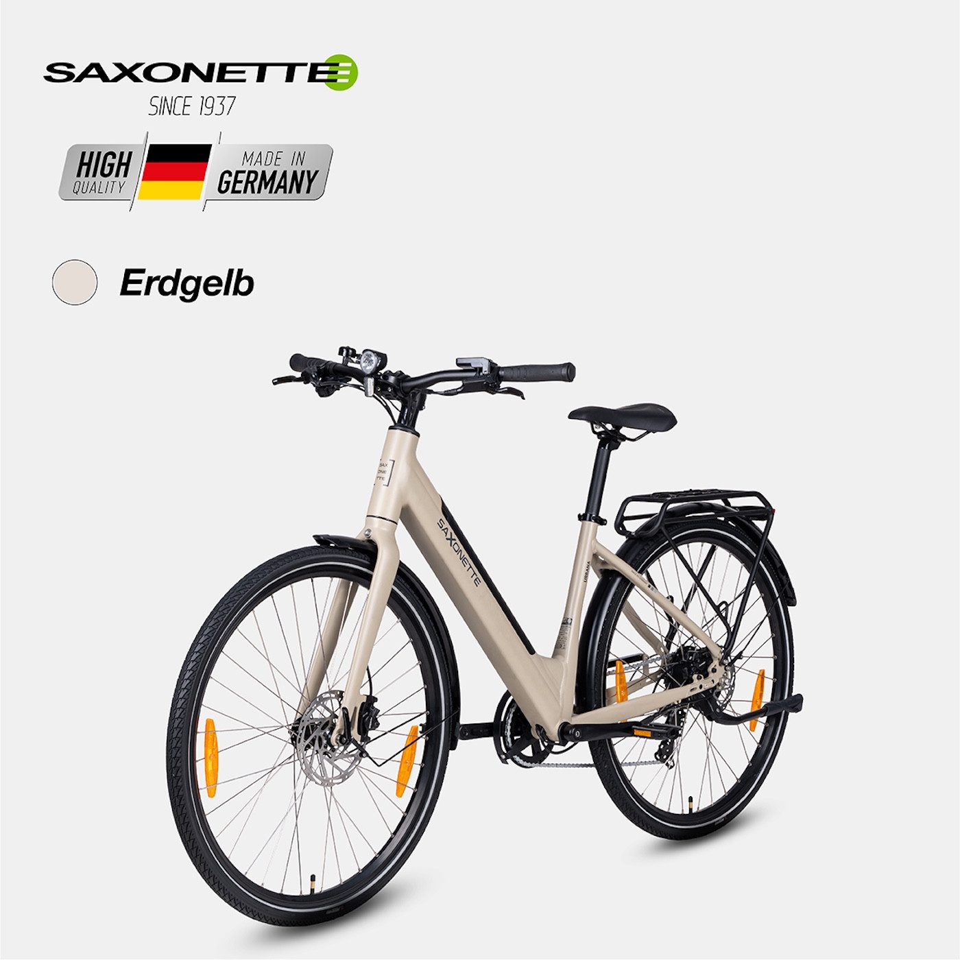 SAXONETTE E-Bike Cityrad SAXONETTE E-BIKE Cityrad URBANA, 7 Gang Shimano Tourney 6/7-fach Schaltwerk, Kettenschaltung, Heckmotor, 418 Wh, (Packung), (mit integr. Akku), Elektrofahrrad für Alltag und Einkauf